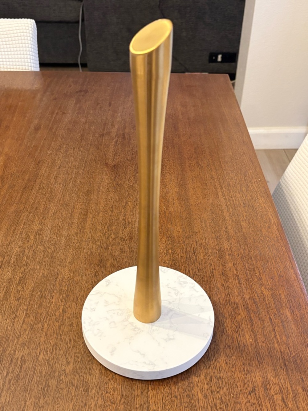 Brand New Modern Gold Paper Towel Holder with Marble Base